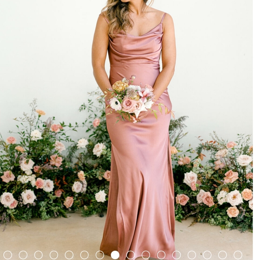 Revelry Satin Dress Desert Rose  4 Petite